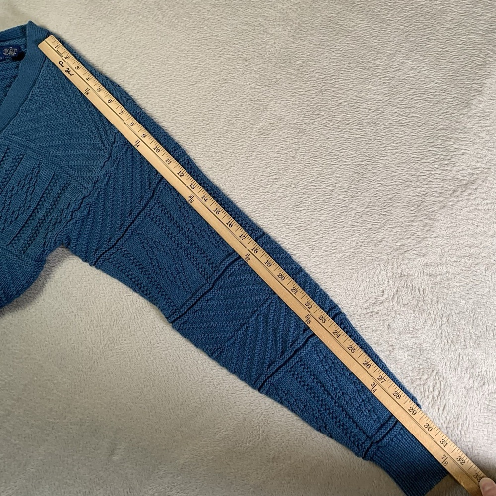 Vintage Cambridge Classics Cardigan Sweater Mens Medium Blue Knit Casual Grandpa - Picture 5 of 6
